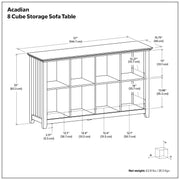 Handcrafted Acadian cube storage organizer by Simpli-Home featuring multiple open compartments for versatile storage.
