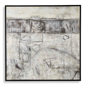 Edge Of Day - Framed Canvas - Black / Gray / White