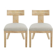 Contemporary Fabric Upholstered Side Dining Chairs Set With Curved Back - R&R Furniture Gallery (Fountain Valley, CA)