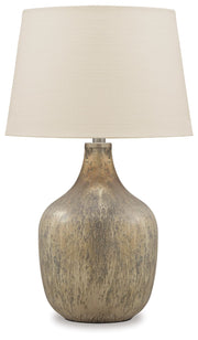 Mari - Glass Table Lamp  - Gray / Gold Finish - R&R Furniture Gallery (Fountain Valley, CA)