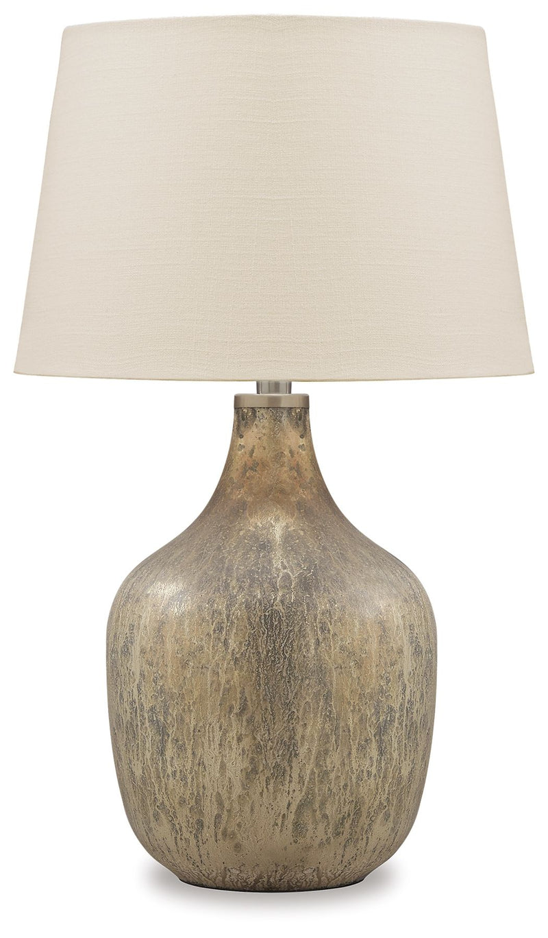 Mari - Glass Table Lamp  - Gray / Gold Finish - R&R Furniture Gallery (Fountain Valley, CA)