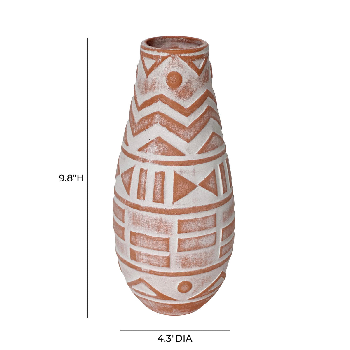 Earthenware - Aztec Teardrop Flower Vase - Terracotta - R&R Furniture Gallery (Fountain Valley, CA)