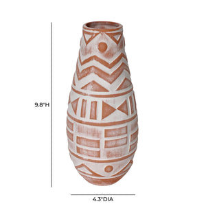 Earthenware - Aztec Teardrop Flower Vase - Terracotta - R&R Furniture Gallery (Fountain Valley, CA)