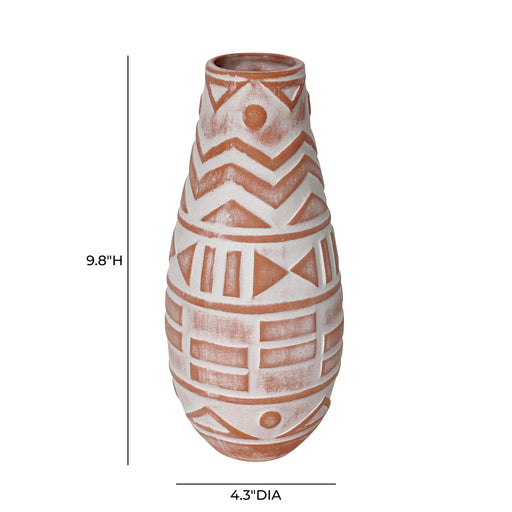 Earthenware - Aztec Teardrop Flower Vase - Terracotta - R&R Furniture Gallery (Fountain Valley, CA)