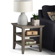 Handcrafted Acadian end table by Simpli-Home with a smooth wooden surface and sturdy legs, perfect for living room or bedroom decor.