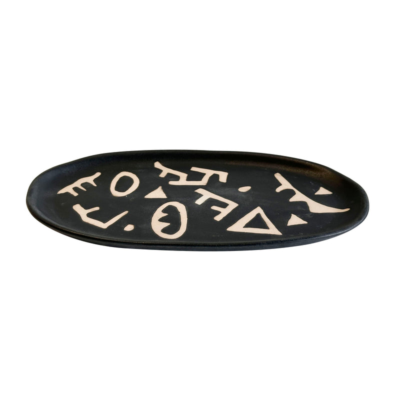 Earthenware - Runes Catchall Dish - Black - R&R Furniture Gallery (Fountain Valley, CA)