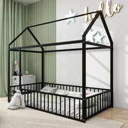 Metal Bed House Bed Frame With Fence - R&R Furniture Gallery (Fountain Valley, CA)