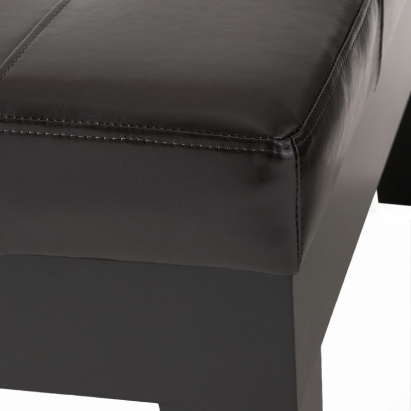 Chatham - Ottoman With Drawer Leather Storage Solution - Dark Coffee - R&R Furniture Gallery (Fountain Valley, CA)