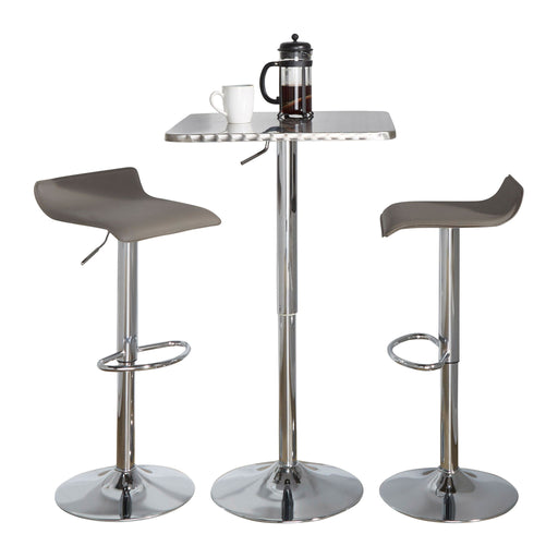 Lumi Source 3-piece Bistro square bar set with adjustable oval footrests for contemporary dining room style.