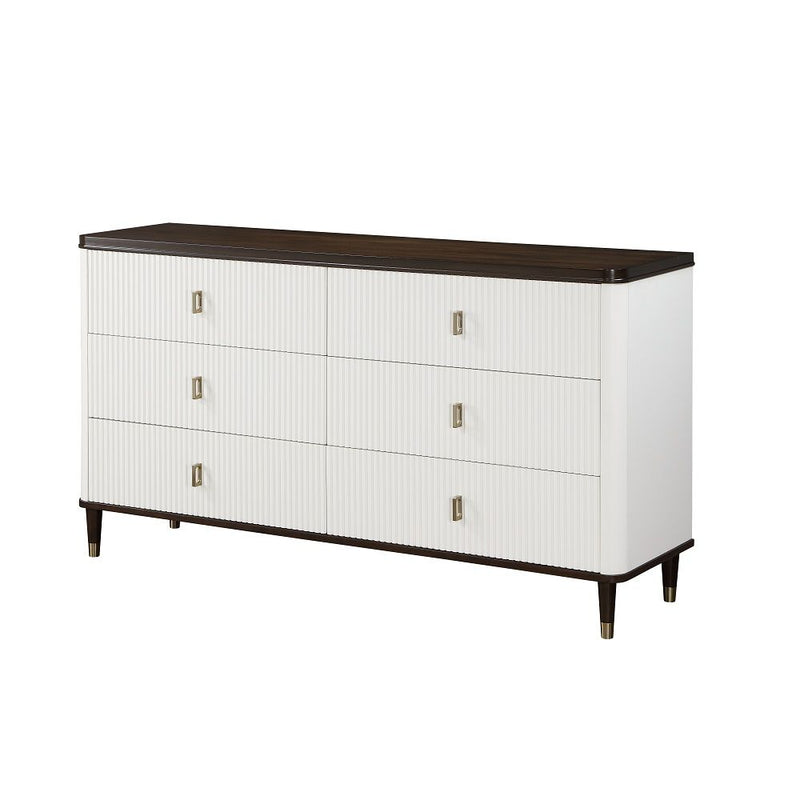 Carena - Dresser With Jewelry Tray - White & Brown - R&R Furniture Gallery (Fountain Valley, CA)