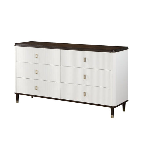 Carena - Dresser With Jewelry Tray - White & Brown - R&R Furniture Gallery (Fountain Valley, CA)