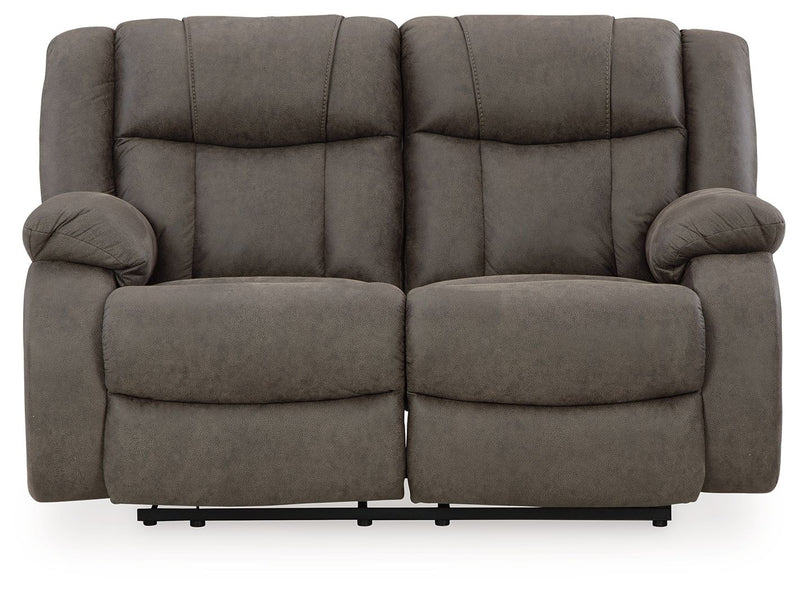 First Base - Reclining Loveseat - Gunmetal - R&R Furniture Gallery (Fountain Valley, CA)