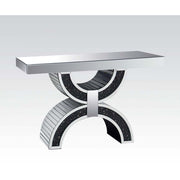 Nysa - Console Table With Faux Crystals - Mirrored - R&R Furniture Gallery (Fountain Valley, CA)