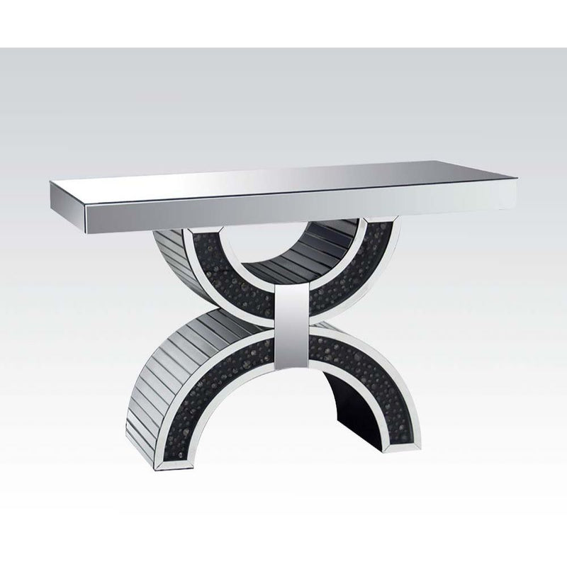 Nysa - Console Table With Faux Crystals - Mirrored - R&R Furniture Gallery (Fountain Valley, CA)