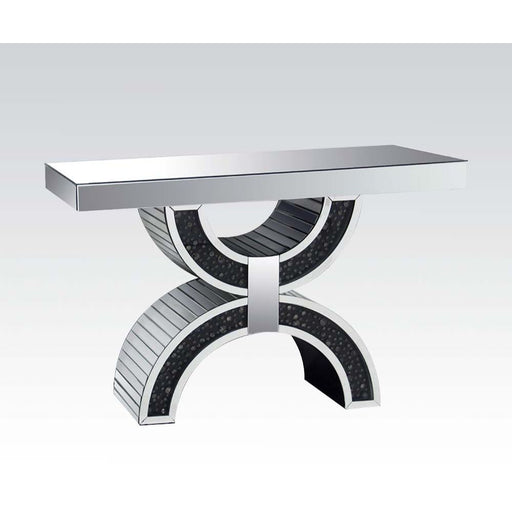 Nysa - Console Table With Faux Crystals - Mirrored - R&R Furniture Gallery (Fountain Valley, CA)
