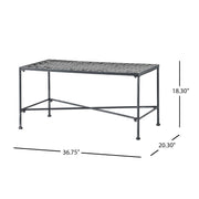 Luna - Outdoor Iron Coffee Table - Black Brush Silver - R&R Furniture Gallery (Fountain Valley, CA)