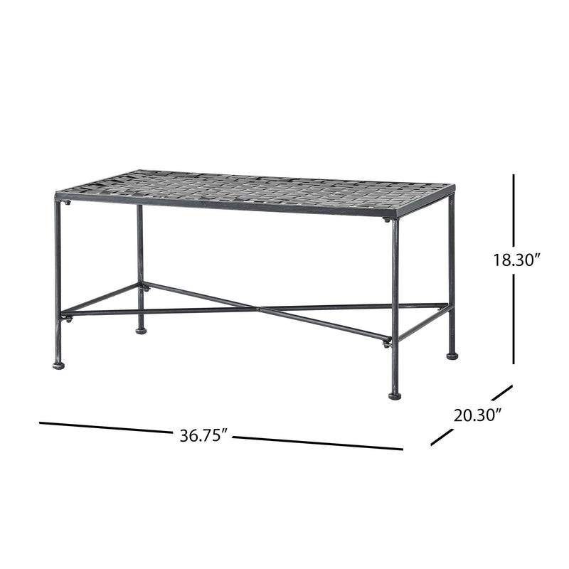 Luna - Outdoor Iron Coffee Table - Black Brush Silver - R&R Furniture Gallery (Fountain Valley, CA)