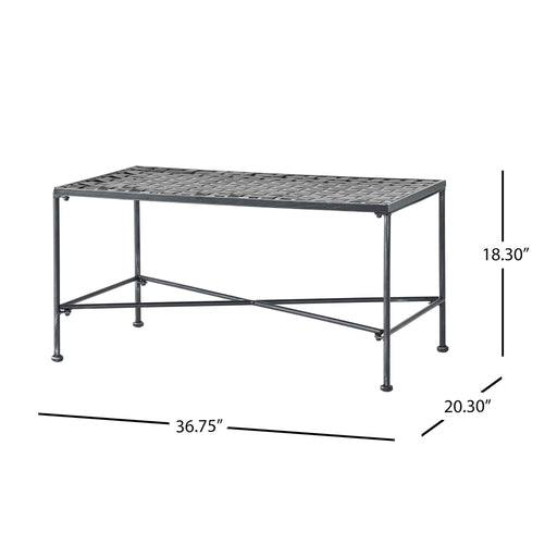 Luna - Outdoor Iron Coffee Table - Black Brush Silver - R&R Furniture Gallery (Fountain Valley, CA)