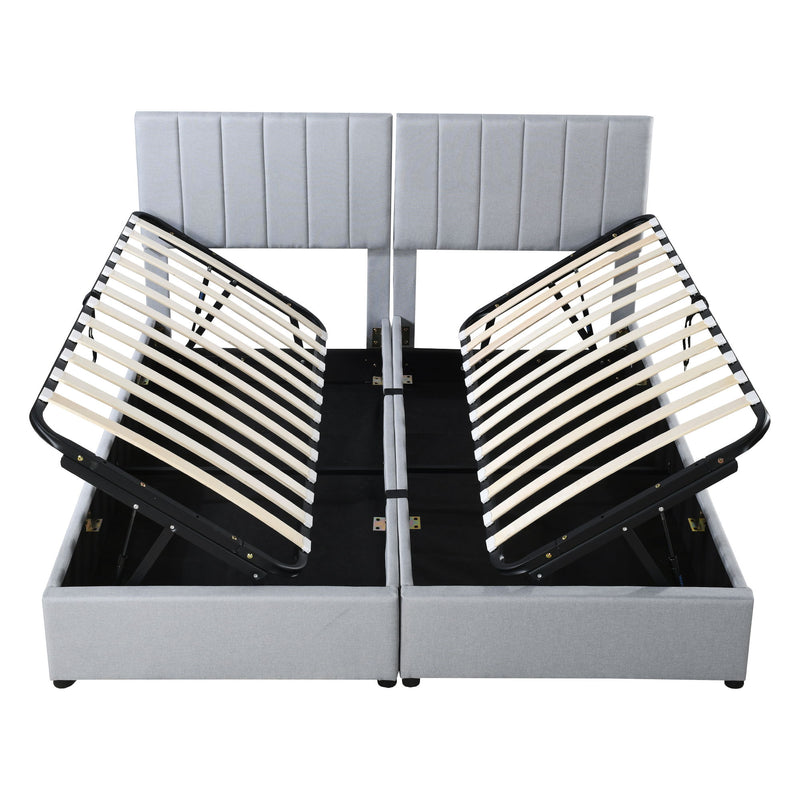 Upholstered Platform Bed With A Hydraulic Storage System - R&R Furniture Gallery (Fountain Valley, CA)