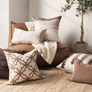 Bikram - 22" x 22" LN Pillow - Ivory / Mocha Cream - R&R Furniture Gallery (Fountain Valley, CA)