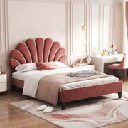 Upholstered Platform Bed With Flower Pattern Headboard - R&R Furniture Gallery (Fountain Valley, CA)