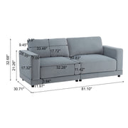 Modern Square Arm Sofa With Soft Fabric Upholstery, Deep Cushions - R&R Furniture Gallery (Fountain Valley, CA)