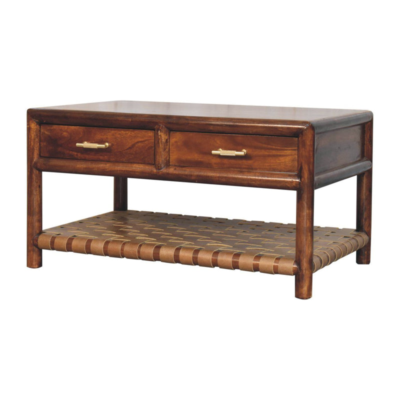 Regency - Woven Console Table With 2 Drawers - Brown - R&R Furniture Gallery (Fountain Valley, CA)