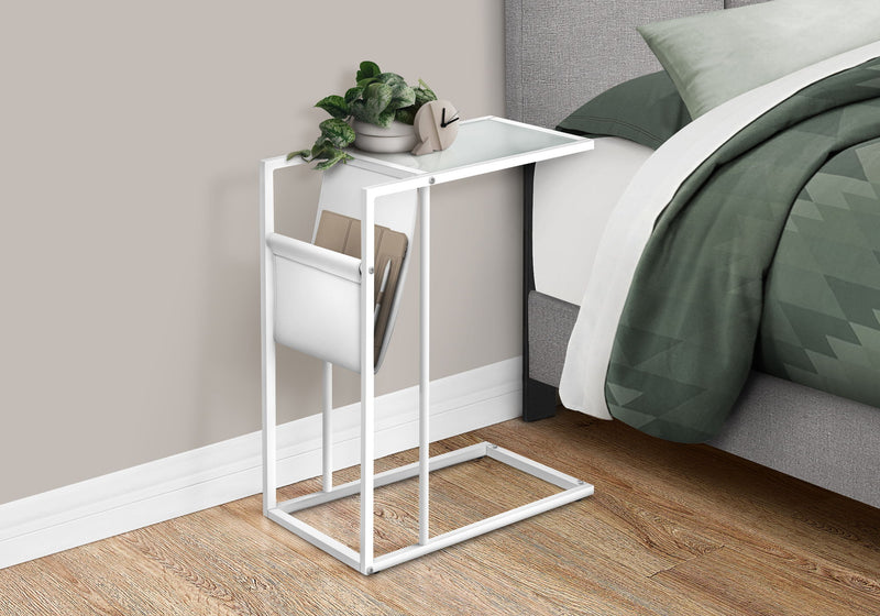 Accent Table, C - Shaped, Contemporary And Modern - White - R&R Furniture Gallery (Fountain Valley, CA)