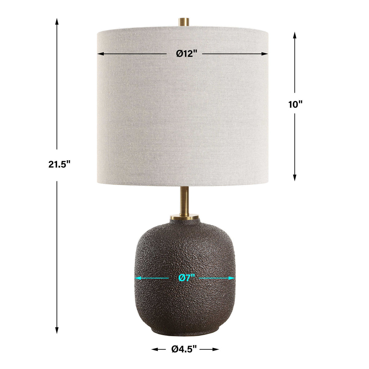 Blacktop - Textured Buffet Lamp - Black