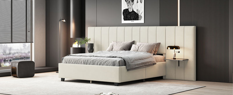 Upholstered Platform Bed With Big Headboard - R&R Furniture Gallery (Fountain Valley, CA)