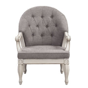 Florian - Chair - Gray Fabric & Antique White - R&R Furniture Gallery (Fountain Valley, CA)
