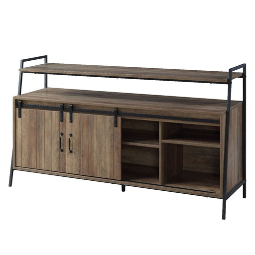 Rashawn - TV Stand - Rustic Oak & Black - R&R Furniture Gallery (Fountain Valley, CA)