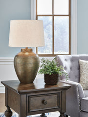 Madney - Metal Table Lamp - Antique Gold Finish - R&R Furniture Gallery (Fountain Valley, CA)