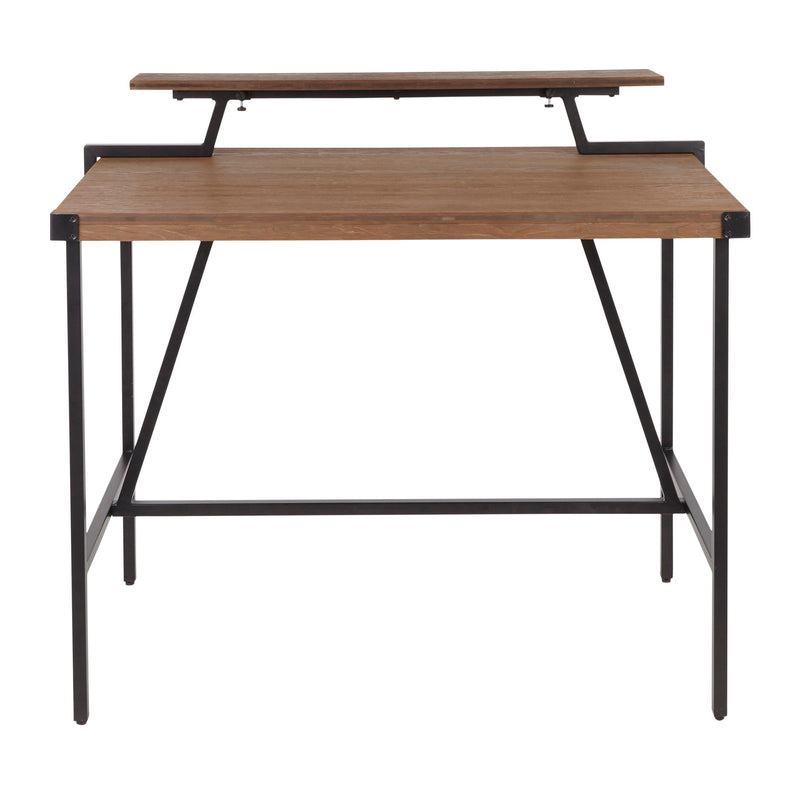 Lumi Source Gia industrial counter table with a metal frame and wooden tabletop, ideal for modern home or bar settings.
