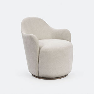 Cocoa - Swivel Barrel Chair With 360° Rotation - Ivory