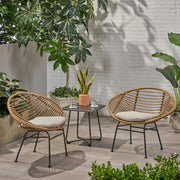 Cordella - Outdoor Woven Wicker Chairs With Cushions, (Set of 2) - R&R Furniture Gallery (Fountain Valley, CA)