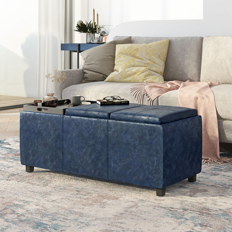 Avalon - Upholstered Storage Ottoman - R&R Furniture Gallery (Fountain Valley, CA)
