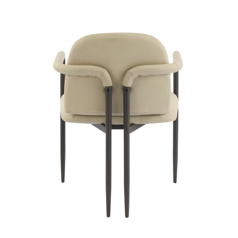 Modern Dining Chair (Set of 2) With Iron Frame - Espresso / Khaki - R&R Furniture Gallery (Fountain Valley, CA)