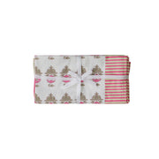 Set of four TOV Furniture Crissy cotton canvas printed napkins with pink vintage floral design.