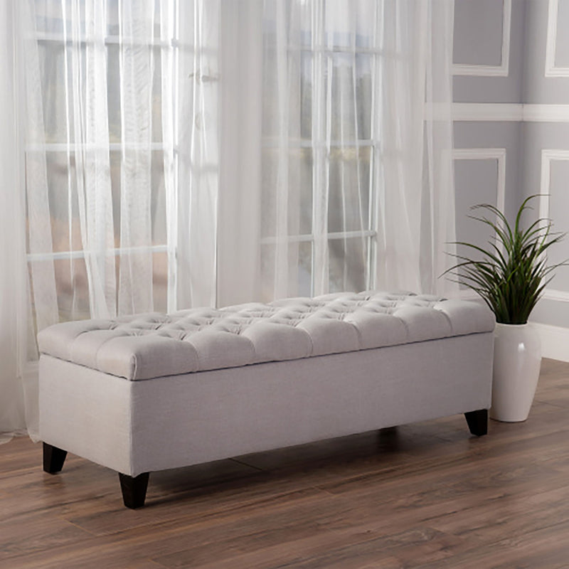 Glouster - Storage Ottoman - Light Gray - R&R Furniture Gallery (Fountain Valley, CA)