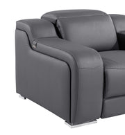 DivanItalia 1116 armless reclining chair in dark gray fabric, showcasing modern design and comfortable seating.