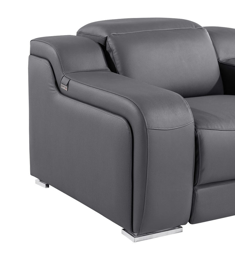 DivanItalia 1116 armless reclining chair in dark gray fabric, showcasing modern design and comfortable seating.