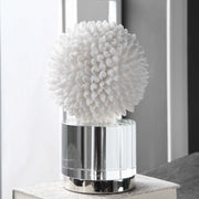 White Cascara sculpture by Uttermost, abstract ceramic figurine showcasing modern art design.