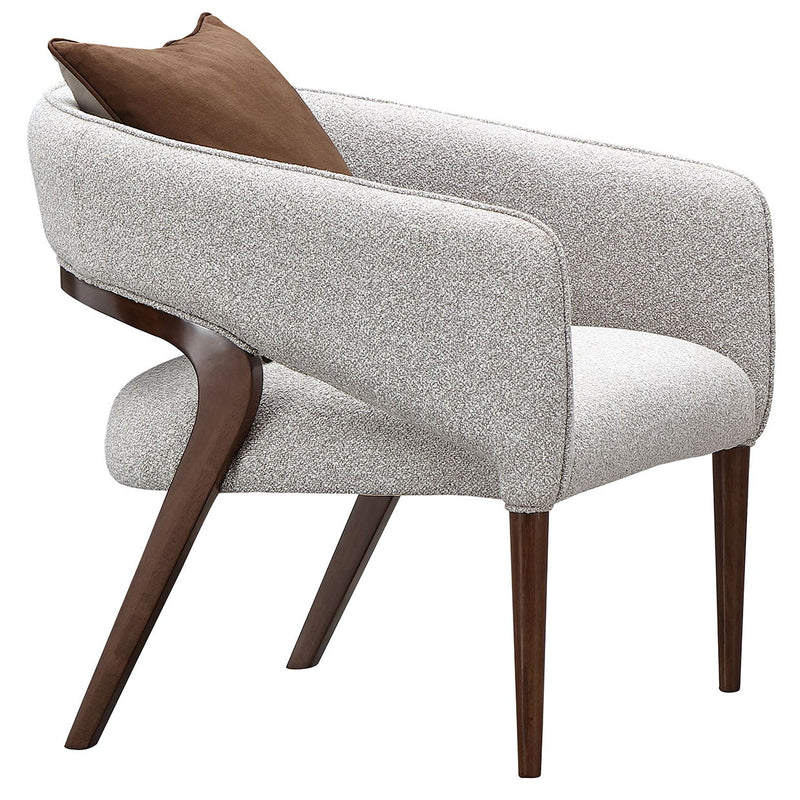 Houston - Accent Chair - Pebble / Walnut - R&R Furniture Gallery (Fountain Valley, CA)