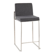 Lumi Source Fuji contemporary high back counter stool with functional design, featuring a sleek modern style and dark wood finish.