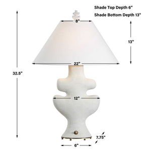 Frosted Leaf - Table Lamp - White