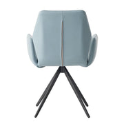 Segismunda - Arm Chair With Swivel - Light Blue Leather & Black - R&R Furniture Gallery (Fountain Valley, CA)