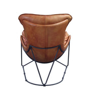 Thurshan - Accent Chair - Aperol Top Grain Leather & Black - R&R Furniture Gallery (Fountain Valley, CA)