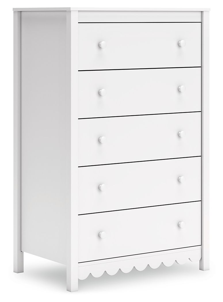 Hallityn - Five Drawer Chest - White - R&R Furniture Gallery (Fountain Valley, CA)