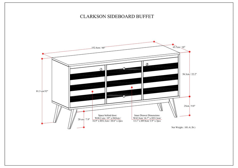 Clarkson - Sideboard Buffet - Rustic Natural Aged Brown - R&R Furniture Gallery (Fountain Valley, CA)